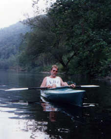 Jeff Kayaking in Eddy    Photo by Angie